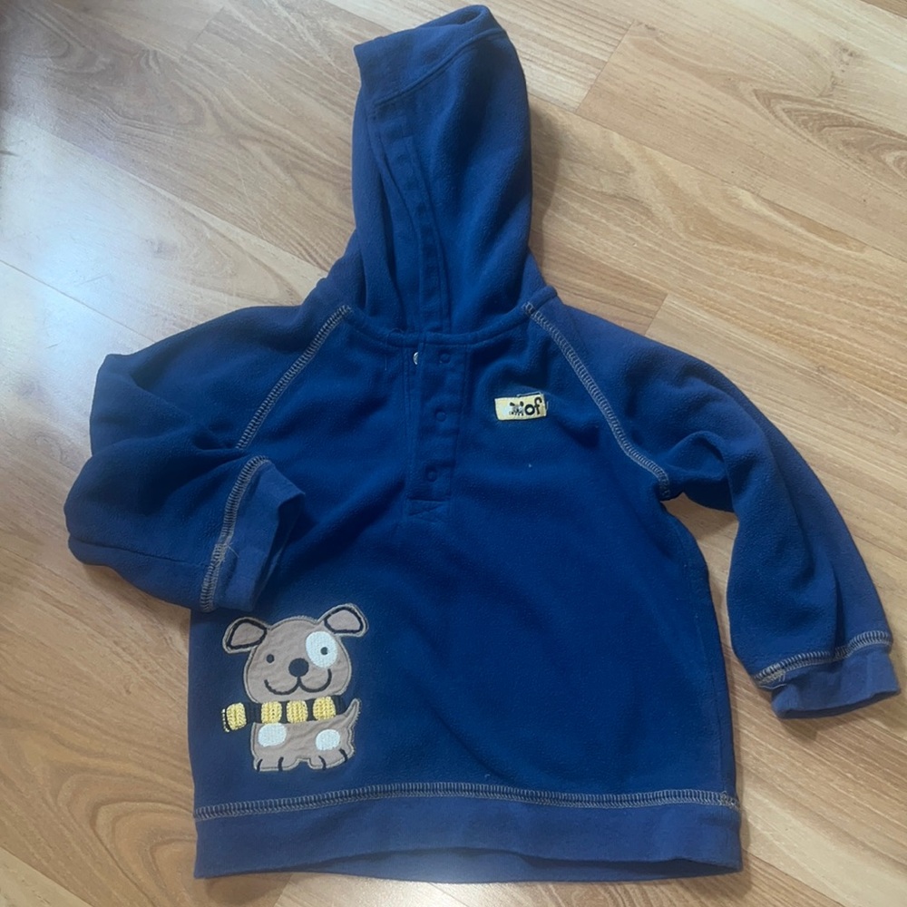Blue fleece puppy hoodie sweatshirt 18 month